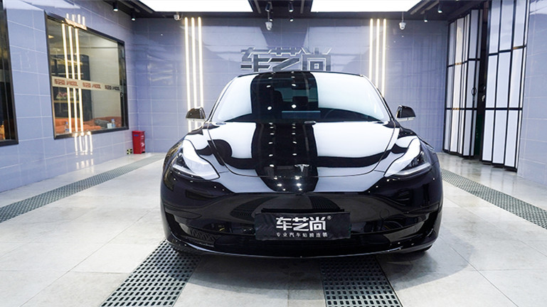 特斯拉Model 3选择车艺尚施工威固隔热膜施工案例